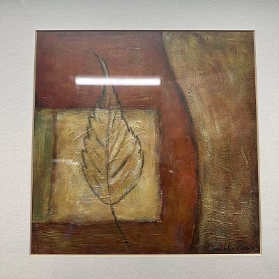 Chariklia Zarris Abstract Botanical Mixed Media Artwork Print Framed Shenandoah IV. Original 