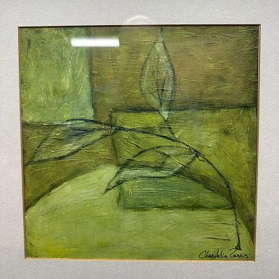 Chariklia Zarris Earthly Abstract Botanical Mixed Media Artwork Print Framed Shenandoah III. Orig 