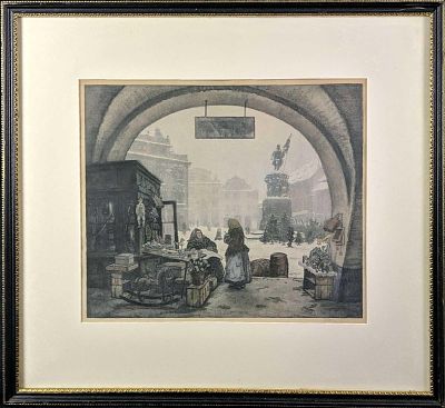 Vintage Jarom&iacute;r Stretti Zamponi Framed Print T5. Jarom&iacute;r Stretti Zamponi signed print of a 