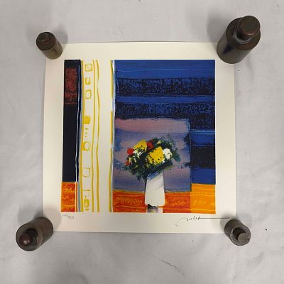 Emile Bellet Bouquet Outrerer Lithograph Signed and Numbered. Lithograph in color on wove 