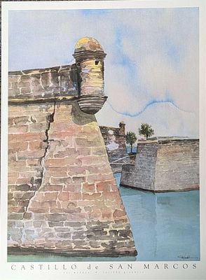 Pat Madden Signed Castillo de San Marcos Print 386E. This is approx 18" x 25" and it weighs 