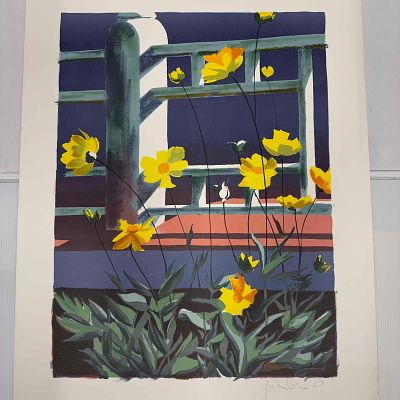 Yellow Flowers Wilcox Artist Proof AP Serigraph Lot of Six 6 Serigraphs. Two Artist Proof 