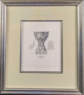 Framed Page from Architectural Ornaments of the Middle Ages. Framed Page from Plate #4 from the 