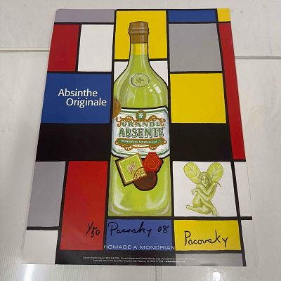 Absinthe Refined Ad Poster Homage A Mondrian by John Pacovsky Hand Signed and Numbered 36. This 