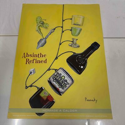 Absinthe Refined Ad Poster Homage A Calder by John Pacovsky Liquor Advertisement Set Lot of 9. 