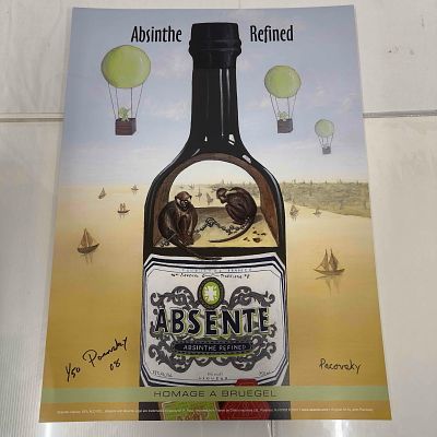 Absinthe Refined Ad Poster Homage A Bruegel by John Pacovsky Hand Signed and Numbered 47 