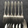 Silver Plated Silverware Set Forks Knives Spoons Lot of 17 Seventeen. Each piece has a unique Image - 3