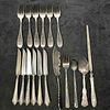 Silver Plated Silverware Set Forks Knives Spoons Lot of 17 Seventeen. Each piece has a unique Image - 4