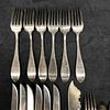 Silver Plated Silverware Set Forks Knives Spoons Lot of 17 Seventeen. Each piece has a unique Image - 5