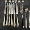Silver Plated Silverware Set Forks Knives Spoons Lot of 17 Seventeen. Each piece has a unique Image - 6