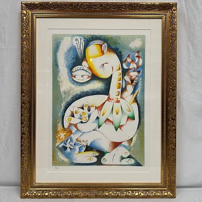 Alexandra Nechita My Torch Shall Guide Me Framed Lithograph. Framed numbered lithograph titled 