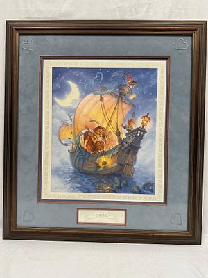 Scott Gustafson The Owl and the Pussy-Cat Signed and Numbered Framed Print. Framed limited 