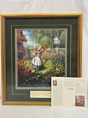 Scott Gustafson Mary Mary Quite Contrary Signed and Numbered Art Print. Framed limited edition 