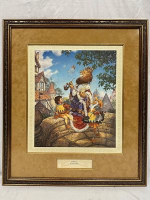Scott Gustafson Old King Cole Hand Signed and Numbered Framed Art Print. Framed limited edition 