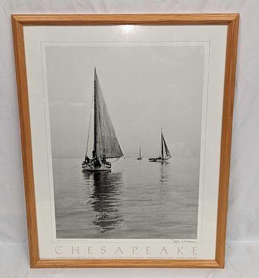 M. E. Warren Skipjack Reflections Framed Print. Please note, the print's signature is part of 