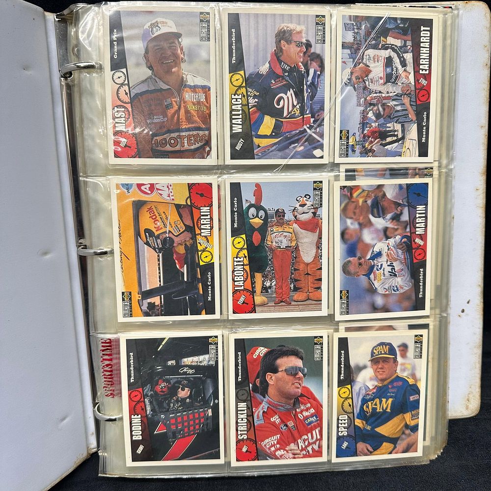 Lot 471: 1990s NASCAR Trading Card Album Lot Upper Deck Maxx Speedway Challenge