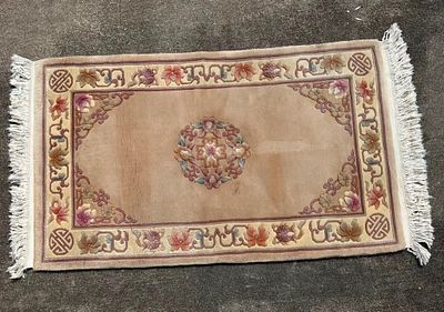 3'x5' Oriental Rug in Tan Vintage oriental rug with some floral designs in tan. In used 