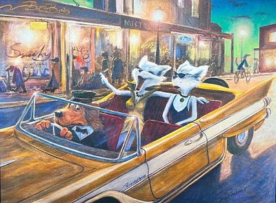 S&N Ivan Clarke "Outrageous Gossip" Framed Gicl&eacute;e. S&amp;N Ivan Clarke "Outrageous Gossip" 