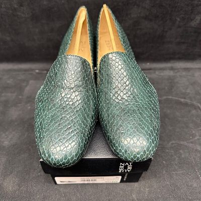 Naturalizer Emiline Kingfisher Loafers Size 9.5W Leather Teal Green Snake Print. Stylish pair of 