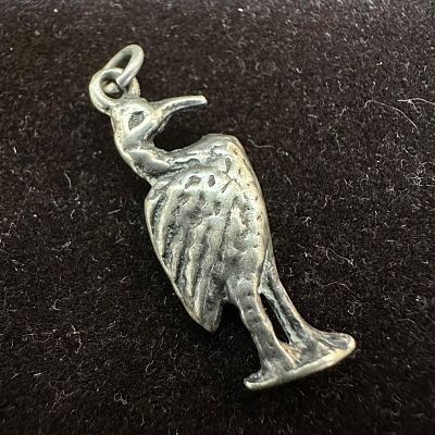 Silver Bird Pendant Unmarked W52. This item is in good pre-owned, previously used/displayed 
