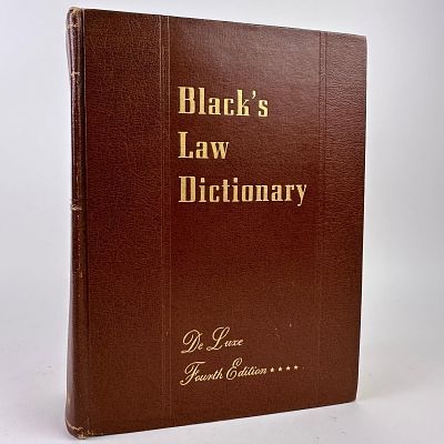 Black’s Law Dictionary De Luxe Fourth Edition 1951 Collectible Book. Black’s Law Dictionary by 