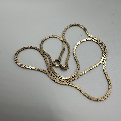 Gold Vermeil Italy 925 Sterling Silver Flat S Link Necklace. This item is in good pre-owned 