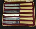 6 Joseph Elliot & Sons Celluloid Handed Knives. 6 Joseph Elliot &amp; Sons Celluloid Handed Image - 1