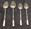 4 Vintage Silverplated Morning Star Soup & Serving Spoons. 4 Vintage Silverplated Morning Star Image - 1