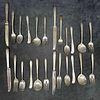 Towle Silver Flutes Silverware Place Setting Fork Spoon Knife Sterling Silver Utensils Y Monogram. Image - 2