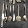 Towle Silver Flutes Silverware Place Setting Fork Spoon Knife Sterling Silver Utensils Y Monogram. Image - 3