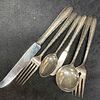 Towle Silver Flutes Silverware Place Setting Fork Spoon Knife Sterling Silver Utensils Y Monogram. Image - 4