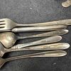 Towle Silver Flutes Silverware Place Setting Fork Spoon Knife Sterling Silver Utensils Y Monogram. Image - 6
