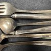 Towle Silver Flutes Silverware Place Setting Fork Spoon Knife Sterling Silver Utensils Y Monogram. Image - 8