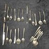Towle Silver Flutes Silverware Place Setting Fork Spoon Knife Sterling Silver Utensils Y Monogram. Image - 9