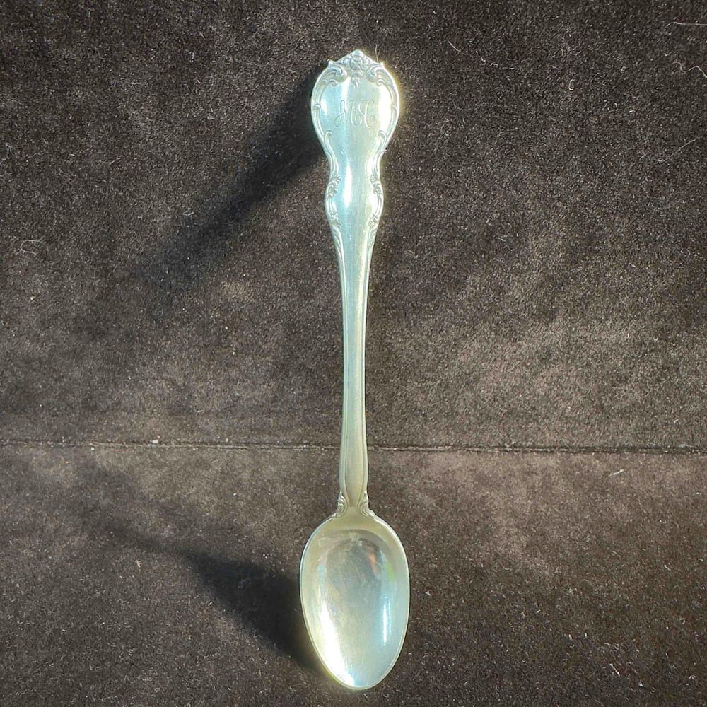 Sterling Silver Spoon Towle French Provincial Silverware Monogram MC. This spoon has a monogram 