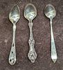3 Vintage Sterling Silver Floral Spoons. This lot includes: 
(1) Floral Pattern Sterling Silver Image - 1