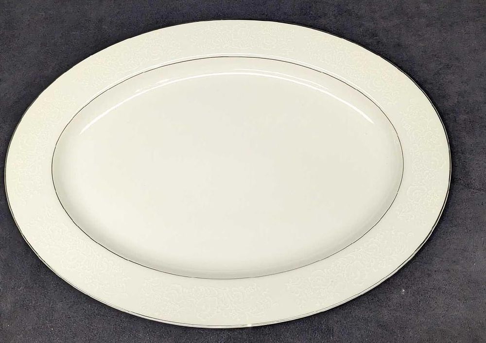 Retired International Juliet 16" Oval Serving Platter. Made of fine china. This is approx 16 