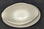 Retired International Juliet Gravy Boat With Underplate. This is approx 9 1/4" x 6" x 3 1/4" Image - 2