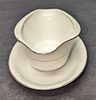Retired International Juliet Gravy Boat With Underplate. This is approx 9 1/4" x 6" x 3 1/4" Image - 3