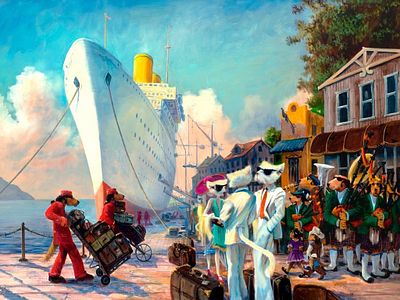 S&N Ivan Clarke "Mad Piper" Small Gicl&eacute;e. S&amp;N Ivan Clarke "Mad Piper" Small Gicl&eacute;e Signed 