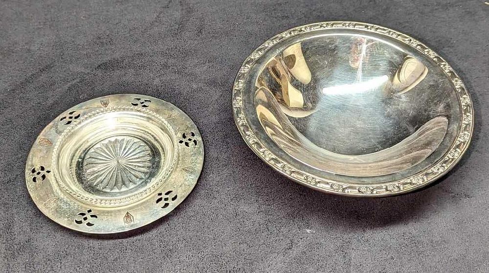Vintage Silverplate Relish Tray & Pedestal Bowl. Vintage Silverplate Relish Tray &amp; Pedestal 
