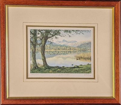 Keith Melling LE Elter Water Lithograph A popular walk from Skelwith Bridge to Elterwater 