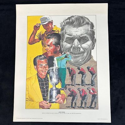 Jim McQueen Signed and Numbered Lithograph julius Boros Golf Digest Commemorative 1984 Print #111. 