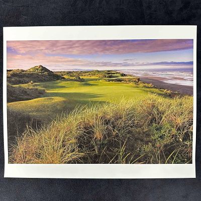Golf Links Oceanfront Landscape Photograph Bandon Dunes 14” x 11”. Vibrant color photograph 
