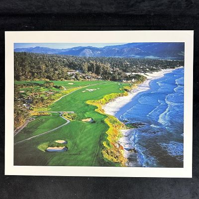 Pebble Beach Golf Links Coastal Aerial Photograph Print California Golf Course Ocean Coast. Aeria 