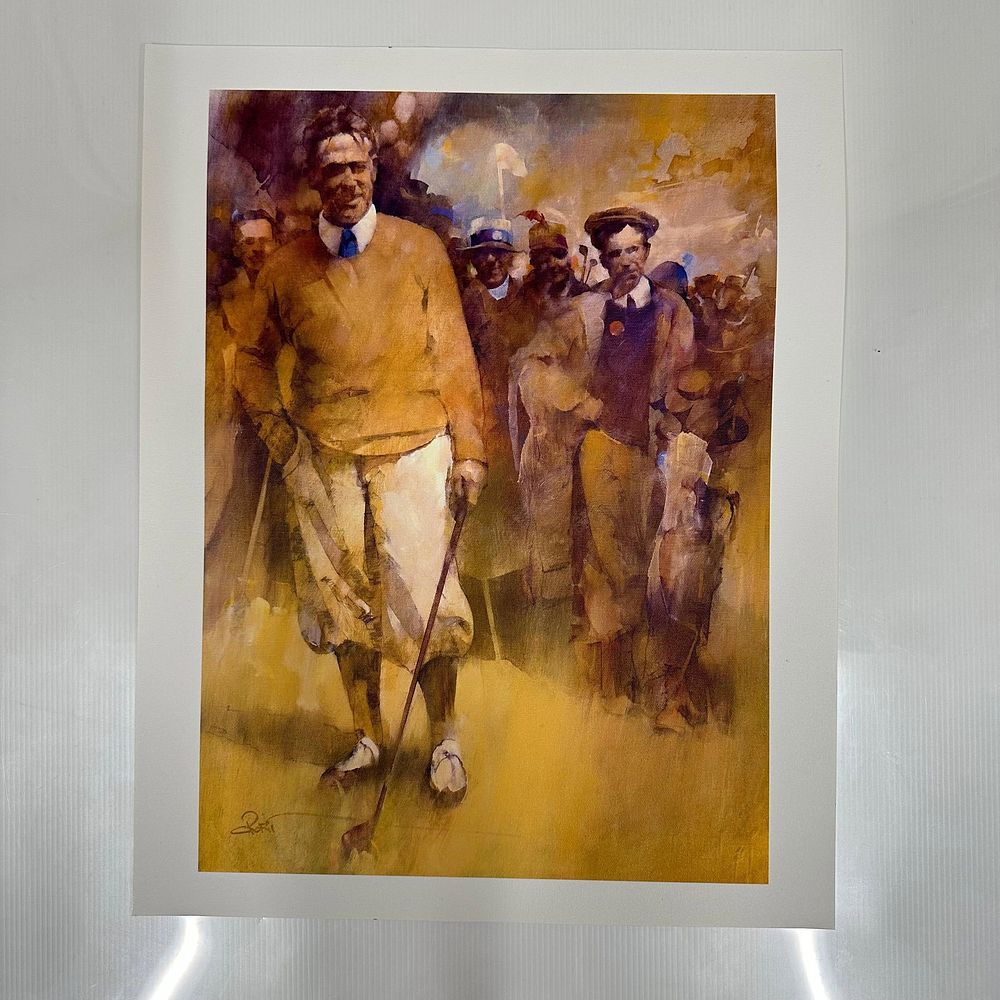 Old Guard Giclee Art Print of Golfers Printed on Canvas Textured Paper. Giclee art print 