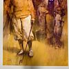 Old Guard Giclee Art Print of Golfers Printed on Canvas Textured Paper. Giclee art print Image - 5