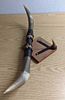 Bull Horn Wall Mount Coat Hanger. Made of real bull horns, wood, and leather. The maker and Image - 2