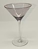 2 Vintage Glass Martini Glasses B. The maker and date of creation are unknown. Each glass is Image - 1
