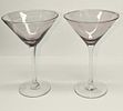 2 Vintage Glass Martini Glasses B. The maker and date of creation are unknown. Each glass is Image - 4